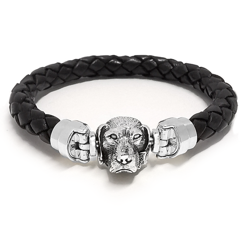 Beagle Dog MASCOT with Black Leather Bracelet