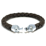 Bulldog MASCOT with Dark Brown Leather Bracelet