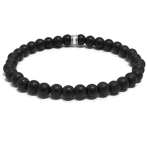 “Jaguar” Matte Black Onyx Beaded Bracelet for Mascots - 6 mm