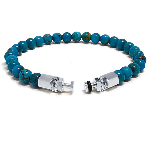 “Lynx Polygon” Turquoise Beaded Bracelet Lite for Mascots - 6 mm