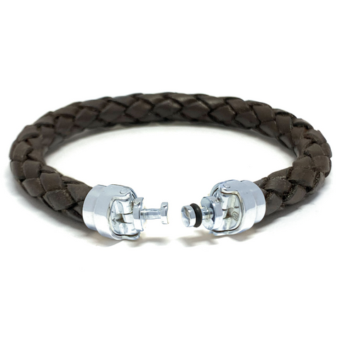 “Lynx” Dark Brown Leather Bracelet for Mascots - 8 mm