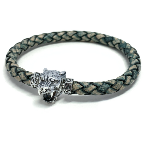 Panther MASCOT (Micro) with Antique Green Leather Bracelet