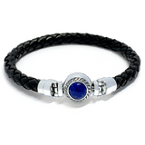 Lapis Lazuli Lucky Stone MASCOT with Black Leather Bracelet
