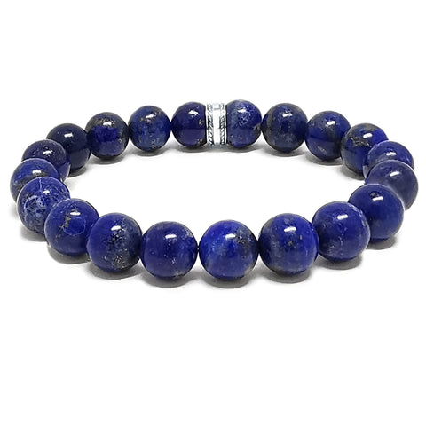“Jaguar” Lapis Lazuli Beaded Bracelet for Mascots - 10 mm