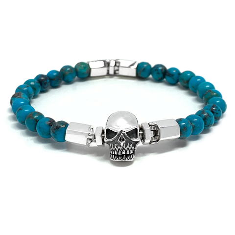 Skull MASCOT (micro) with Turquoise Polygon Bracelet