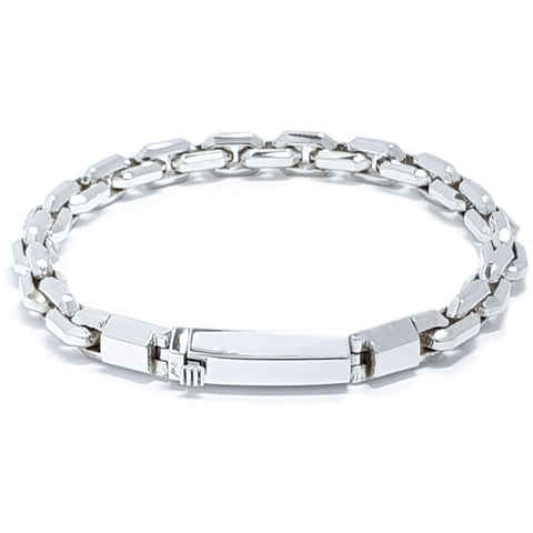“Polygon Link” Hexagon Silver Bracelet