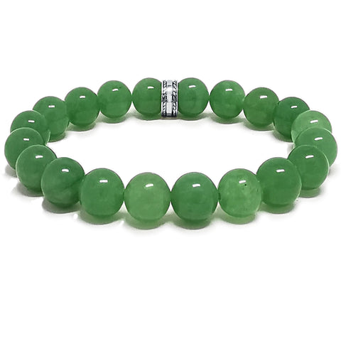 “Jaguar” Green Aventurine Beaded Bracelet for Mascots - 10 mm