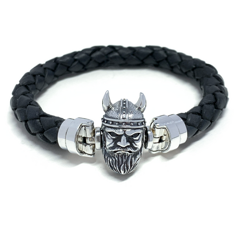 Vikings MASCOT with Black Leather Bracelet