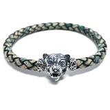 Tiger MASCOT with Antique Green Leather Bracelet