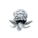 Turtle MASCOT (Micro) with Antique Green Leather Bracelet