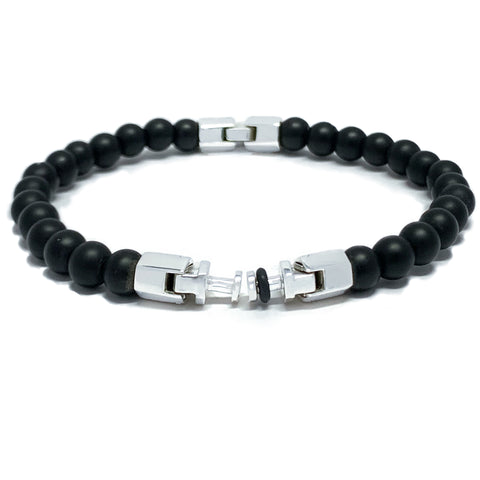 “Cougar” Matte Black Onyx Beaded Bracelet for Mascots - 6 mm