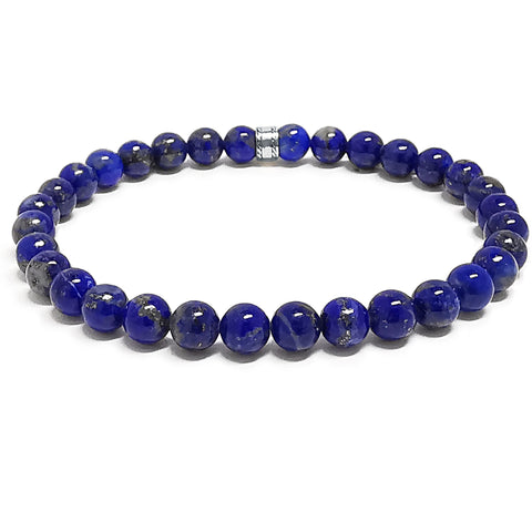 “Jaguar” Lapis Lazuli Beaded Bracelet for Mascots - 6 mm