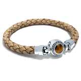 Tiger’s Eye Lucky Stone MASCOT with Natural Brown Leather Bracelet
