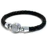 Moonstone Lucky Stone MASCOT with Black Leather Bracelet