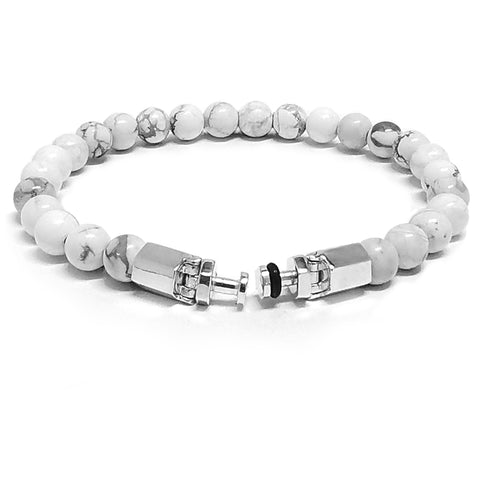 “Lynx Polygon” Howlite Beaded Bracelet Lite for Mascots - 6 mm