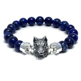 Wolf MASCOT with Lapis Lazuli Bracelet