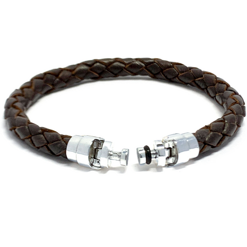 “Lynx” Dark Brown Leather Bracelet for Mascots - 6 mm