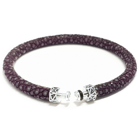 “Leopard” Magenta Stingray Leather Bracelet for Mascots - 5 mm