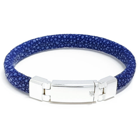 Blue Stingray Leather Octagon Bracelet