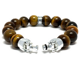 Lynx tiger eye customizable beaded bracelet