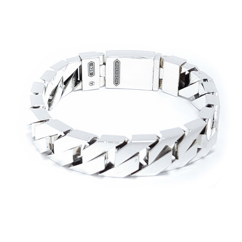 “Tradition Link” Tetragon Silver Bracelet