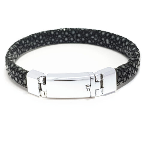Black Stingray Leather Octagon Bracelet