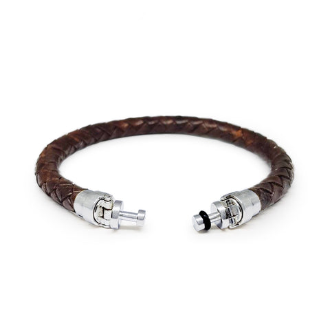 "Lynx" Anitque Dark Brown Leather Bracelet for Mascots - 6 mm